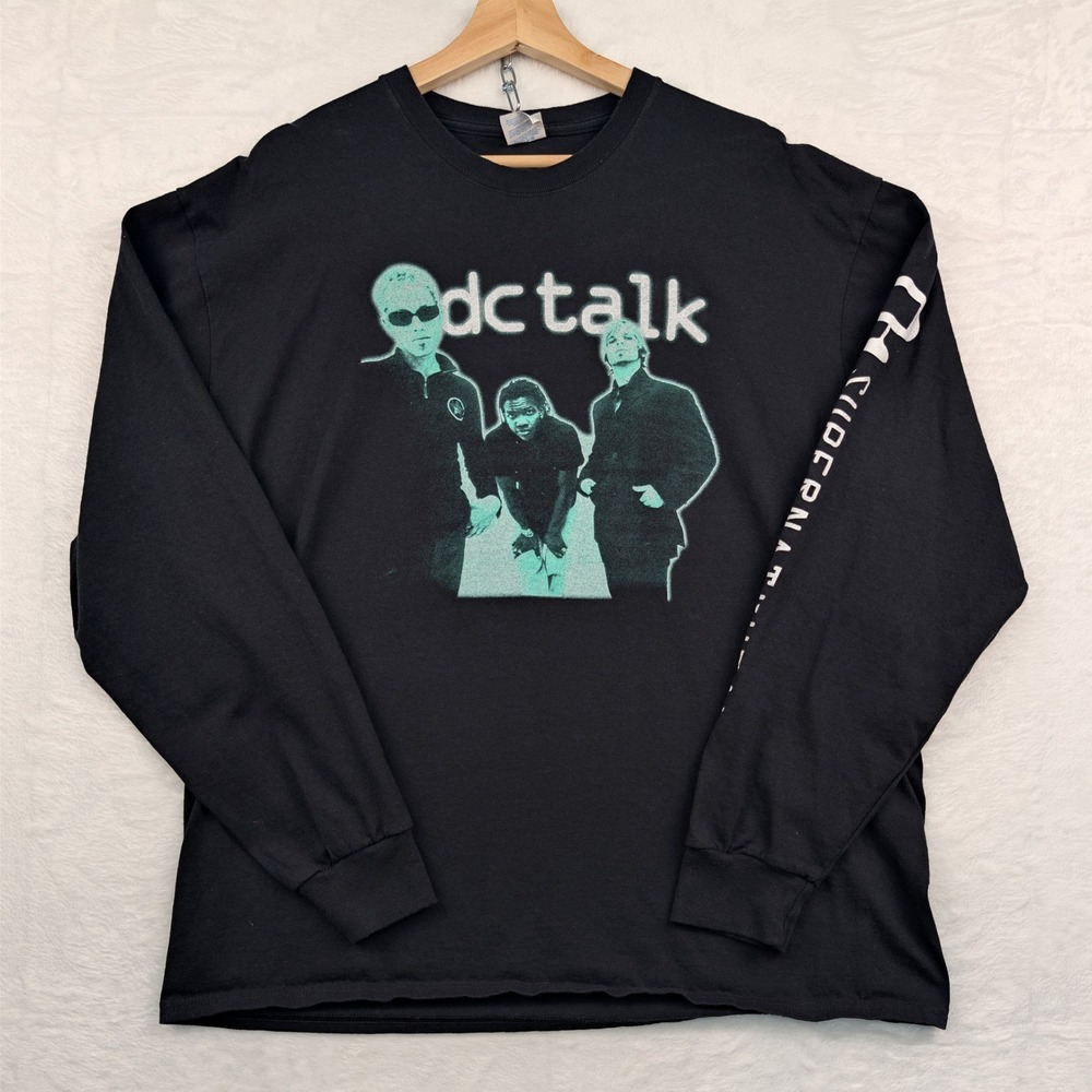 DC Talk T-Shirt Men XL Black Supernatural Band Graphic Long Sleeve Christian